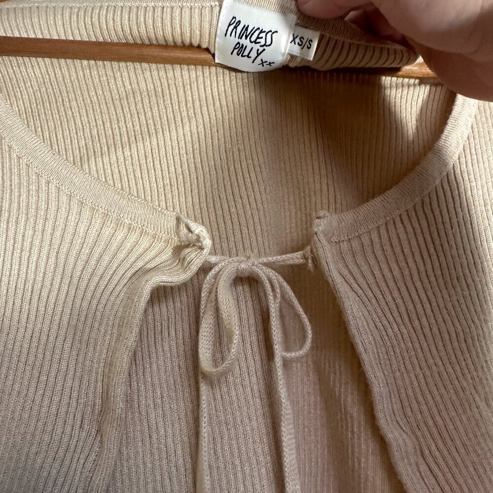 Princess Polly Tan Rib Knit Top - Picture 3 of 4